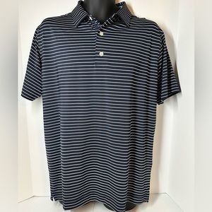 Footjoy Men’s Large Athletic fit navy blue with white stripes, course ready.